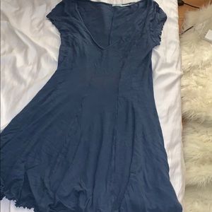 teal blue flow mini dress